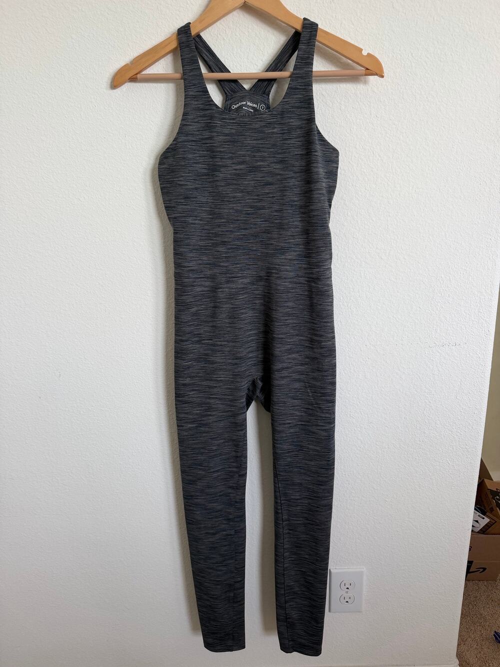 Outdoor Voices Womens One Piece Freeform Jumpsuit Activewear Size Small Grey